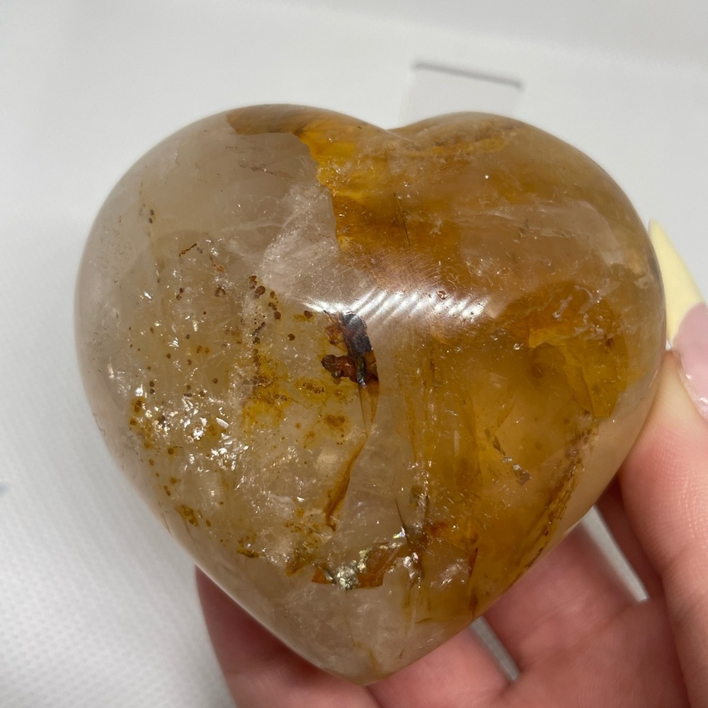 Golden Healer Crystal Heart